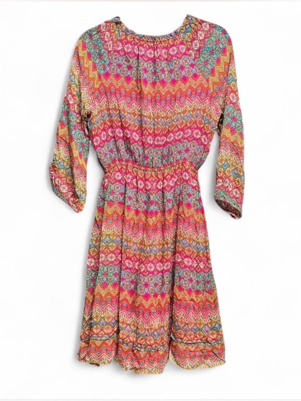 Diane Von Furstenberg Pink Multi-Color Printed Midi Dress - Picture 4 of 5